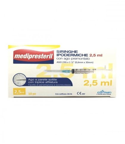 MEDIPRESTERIL SIRINGHE DA 2,5ML 10PZ