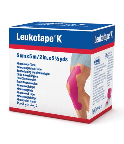 LEUKOTAPE K 5X500CM MEDIA ROSA