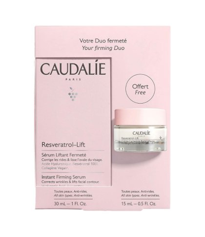 CAUDALIE RESVERATROL COFANETTO DUO CON SIERO LIFTANTE RASSODANTE DA 30 ML E CREMA CACHEMIRE REDENSIFICANTE DA 15ML